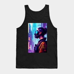 Abstract Cyberpunk Girl Tank Top